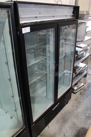 Beverage Air LV49HC-1-B Metal Commercial 2 Door Reach In Cooler Merchandiser on Commercial Casters. 115 Volts, 1 Phase. Tested and Working!