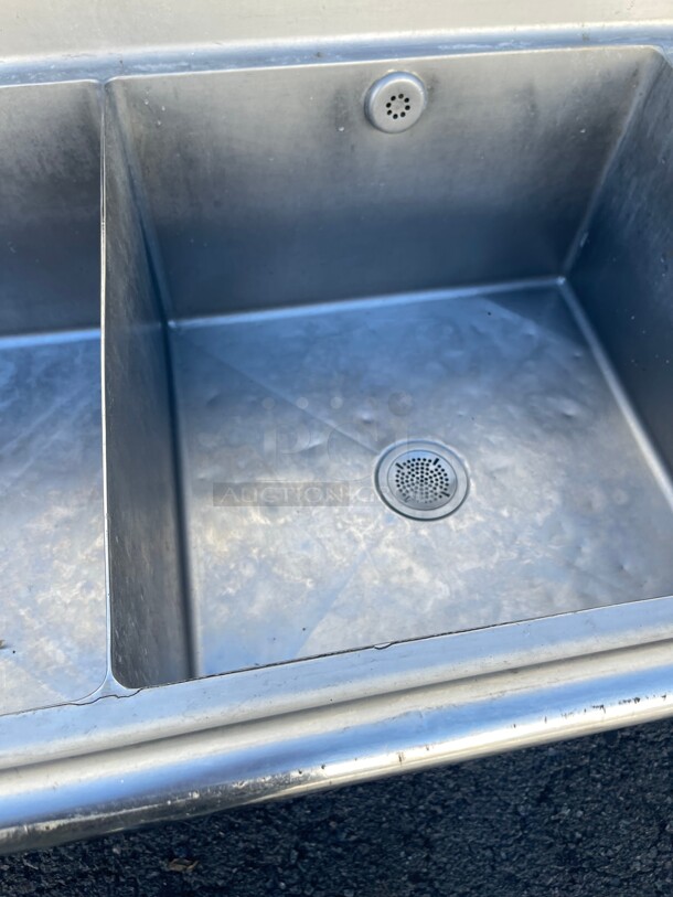 Clean! Commercial Two Compartment Stainless Steel Sink with Drain boards NSF  - Image 7 of 10