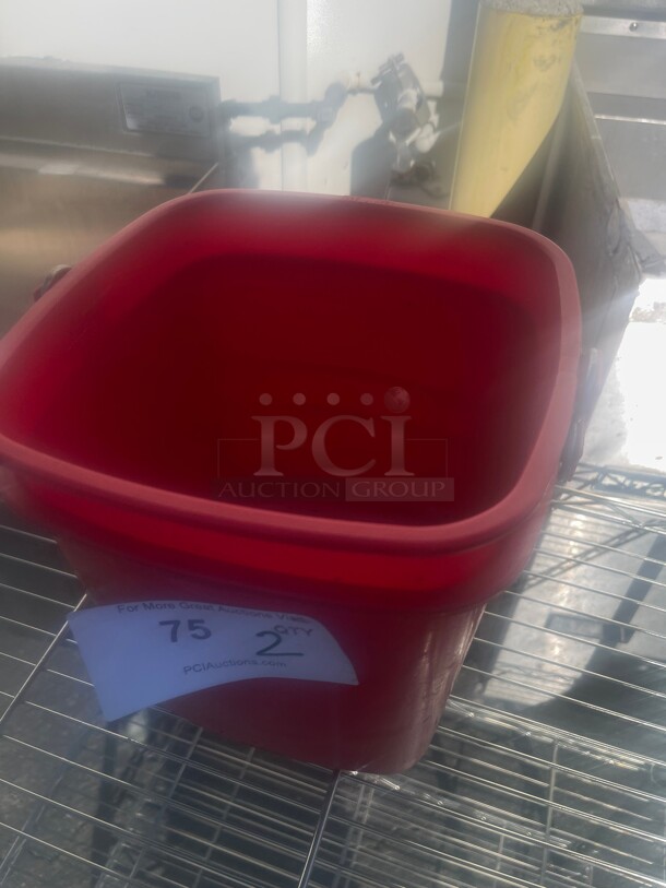 Red Bucket used for Washing Counters - Image 2 of 5