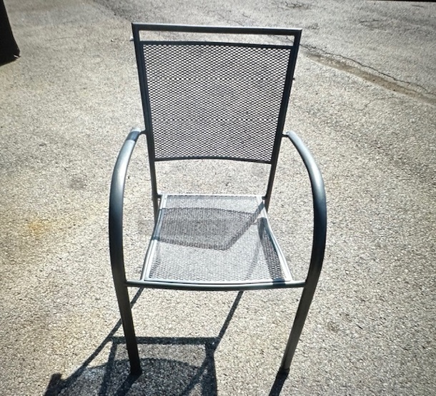 Black Metal Patio Chair. 2XBID