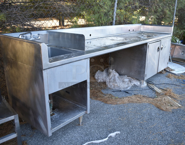 Stainless Steel Commercial Counter w/ Sink Basin, Faucet, Handles and Splash Guard - Image 4 of 8