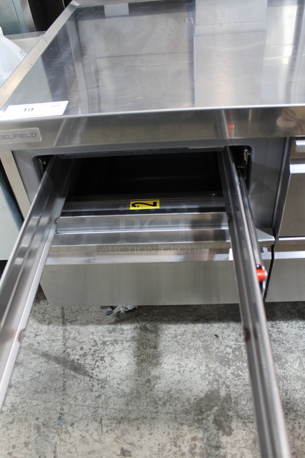 BRAND NEW! LATE MODEL! 2021 Delfield F2692CP Stainless Steel Commercial 4 Drawer Chef Base on Commercial Casters. 115 Volts, 1 Phase. Tested and Working! - Image 5 of 10