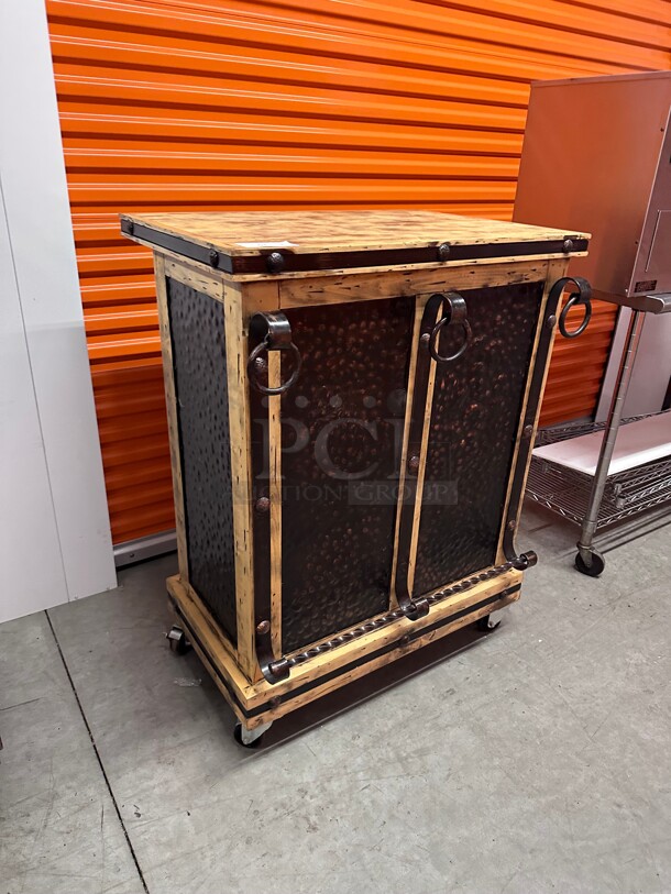 Beautiful! Wooden Hostess Station with Metal Studs  - Image 3 of 8