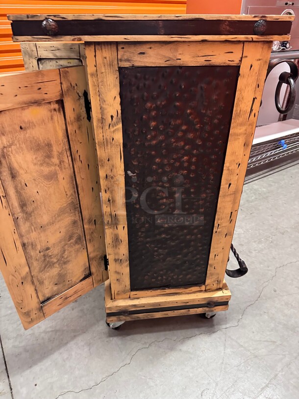 Beautiful! Wooden Hostess Station with Metal Studs  - Image 8 of 8