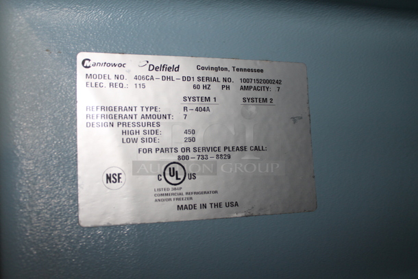 Delfield 406CA-DHL-DD1 Stainless Steel Commercial Single Door Undercounter Cooler. 115 Volts, 1 Phase. Tested and Powers On But Does Not Get Cold - Image 4 of 5