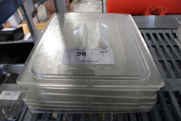 ALL ONE MONEY! Lot of 7 Clear Poly 1/2 Size Drop In Bin Lids! - Image 1 of 2