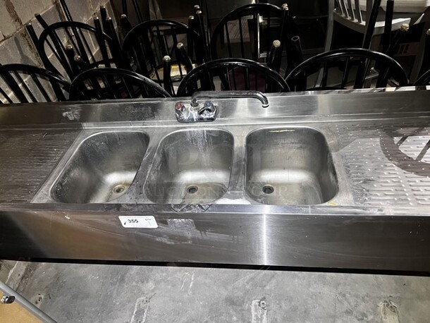 Krowne 3-bay Under Bar Sink W/Faucet - Item #1101870