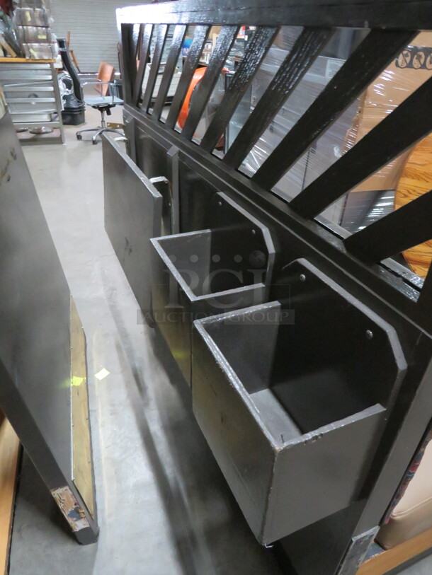 One Single Sided Booth With Cushioned Seat And Back, With 2 Menu Holders And Fold Out Shelf Attached To The Back Of The Booth See Pics. 60.5X23X49 - Image 3 of 4