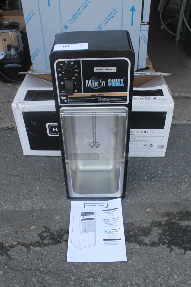 LIKE NEW! Hamilton Beach 94950 Stainless Steel Commercial Countertop Mix 'N Chill Heavy-Duty Frozen Dessert Mixer. 120 Volts, 1 Phase. Unit Has Only Been Used a Few Times! Tested and Working!  - Image 1 of 8