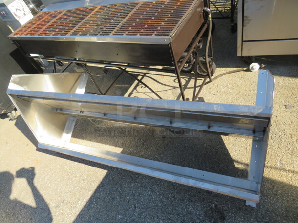 One Stainless Steel Double Wall Mount Shelf. 60X24X32 - Image 1 of 2