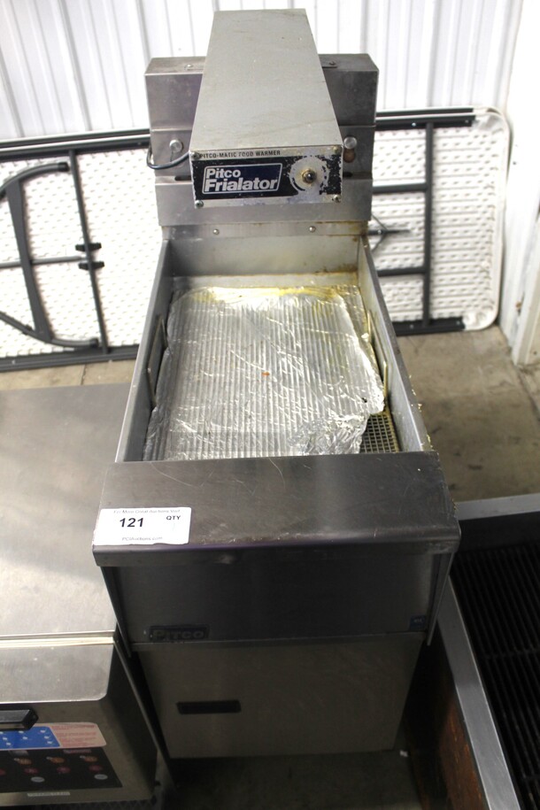 2016 Pitco Frialator SGBNB14 Stainless Steel Commercial Floor Style Natural Gas Powered Dumping Station w/ Warming Strip.  - Image 1 of 5