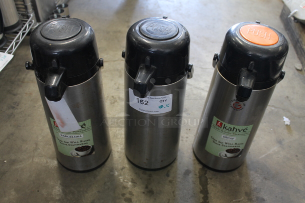 3 Stainless Steel Air Pots. 3 Times Your Bid!