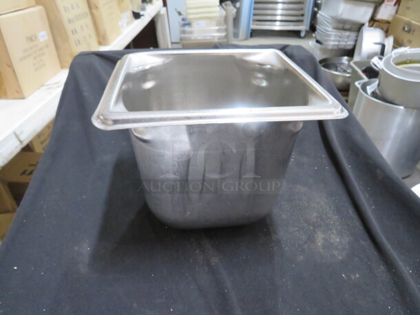 1/6 Size 6 Inch Deep Stainless Hotel Pan. 2XBID