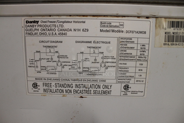 2015 Danby DCF071A3WDB Commercial Electric White Chest Freezer. 115V. Tested and Working! - Image 5 of 7