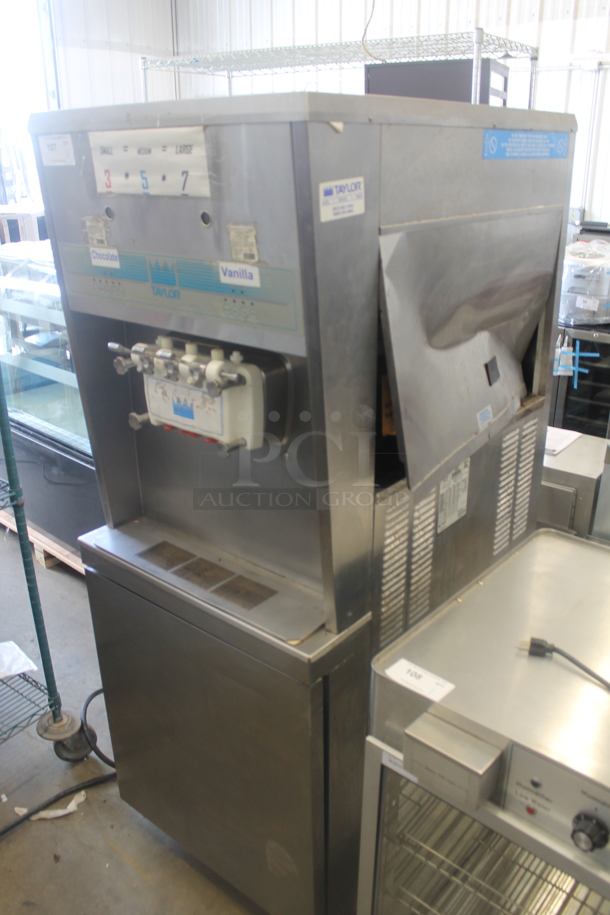Taylor 8756-27 Stainless Steel Commercial Floor Style Water Cooled 2 Flavor w/ Twist Soft Serve Ice Cream Machine on Commercial Casters. 208-230 Volts, 1 Phase. - Image 3 of 9