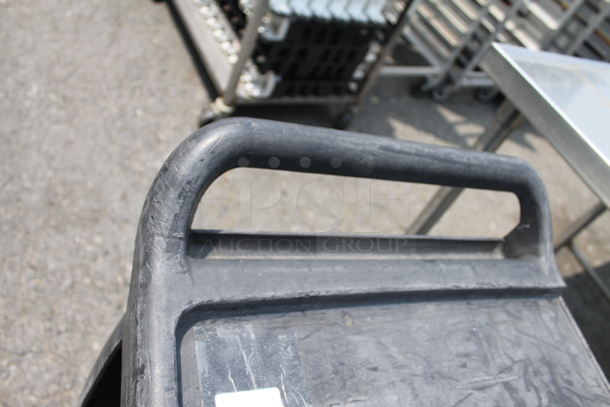 Black Utility Push Cart With 2 Undershelves On Commercial Casters. - Image 6 of 7