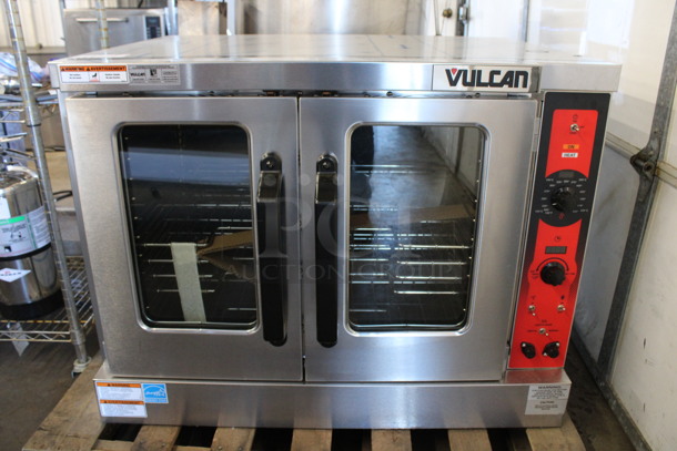 BRAND NEW! Vulcan Model VC5ED Stainless Steel Commercial Electric Powered Full Size Convection Oven w/ View Through Doors, Metal Oven Racks and Thermostatic Controls. 240 Volts, 3/1 Phase. 40x34x30.5
