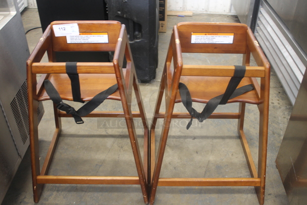 2 Wooden High Chairs. 2 Times Your Bid! - Image 1 of 3