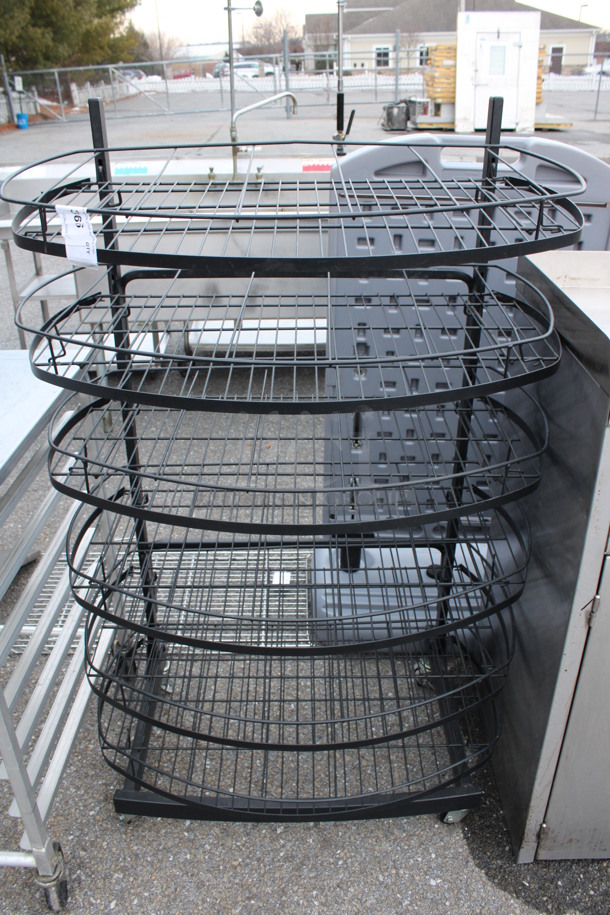 Black Metal 6 Tier Chip Rack Display Merchandiser on Casters. 35x23x57 - Image 1 of 4