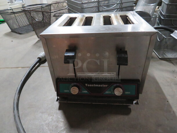 One Stainless Steel Toastmaster 4 Slice Toaster. #TP409. 120 Volt. $812.54.
