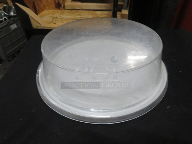 12 Inch CAC Ceramic Plate With Poly Dome Cover.  - Image 1 of 1