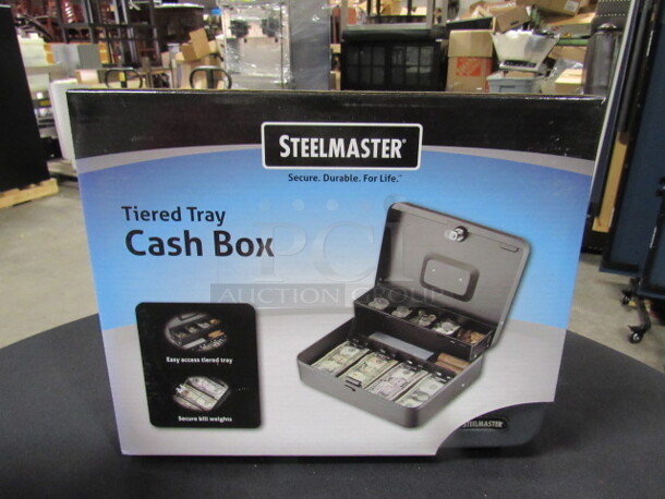 One NEW Steelmaster Tiered Tray Cash Drawer With KEY.
