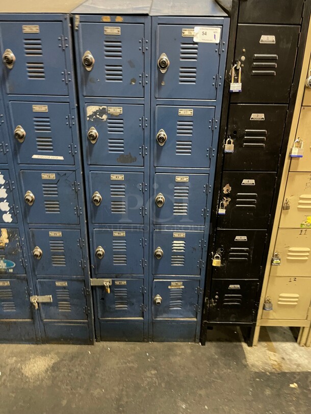 Commercial Employee Lockers Three-Wide Double-Tier School Lockers w/ Slope Top & Locks 