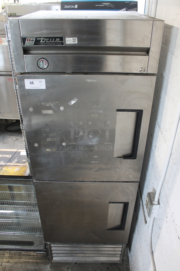 True T-23-2 Stainless Steel Commercial 2 Half Size Door Reach In Cooler w/ Poly Coated Racks on Commercial Casters. 115 Volts, 1 Phase. Tested and Working! - Image 1 of 9