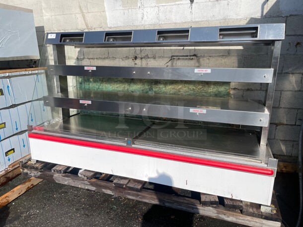 New! HARDT ZONE 8 95in Commercial SELF SERVICE HEATED CASE 3 Tier Heated Display NSF  120/220 Volt 1 Phase Tested and Working! - Image 3 of 10
