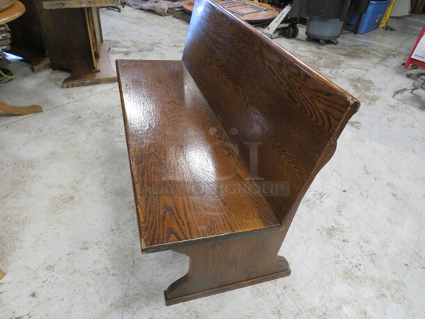 One Solid Wood Single Sided Booth. 58X24X35 - Image 2 of 3