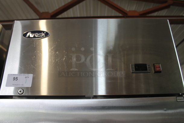 2014 Atosa MBF8004 Stainless Steel Commercial Single Door Reach In Cooler w/ Poly Coated Racks on Commercial Casters. 115 Volts, 1 Phase. Tested and Working! - Image 2 of 10