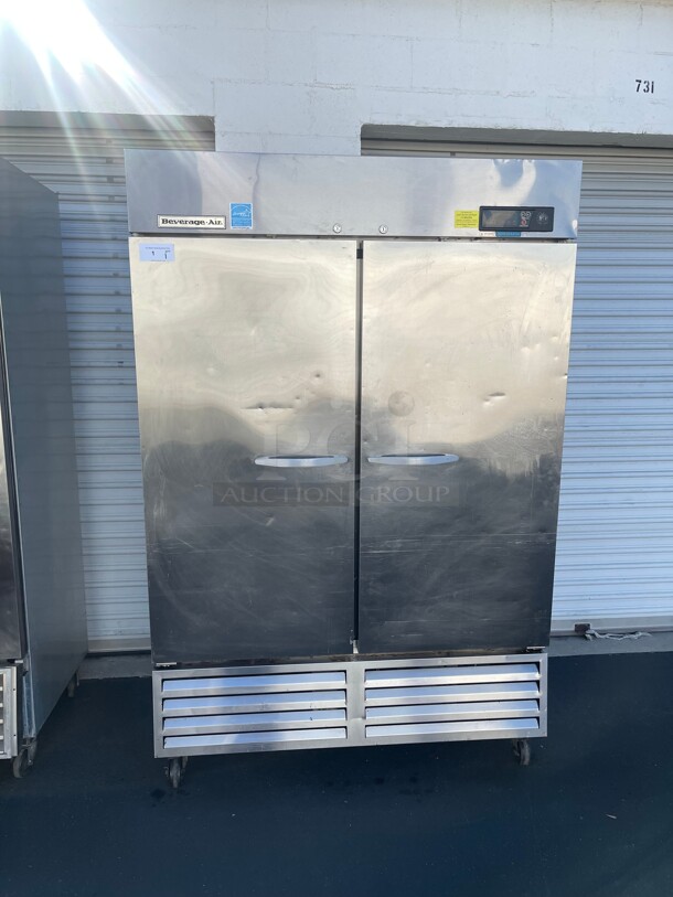 Nice! Beverage Air Commercial Two Door Refrigerator NSF 115 Volt Tested and Working!  - Image 3 of 8