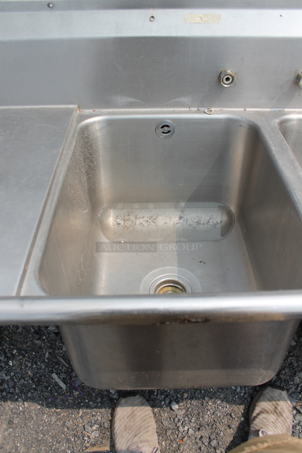 Stainless Steel Commercial 3 Bay Sink w/ Dual Drain Boards. No Legs. - Image 2 of 4