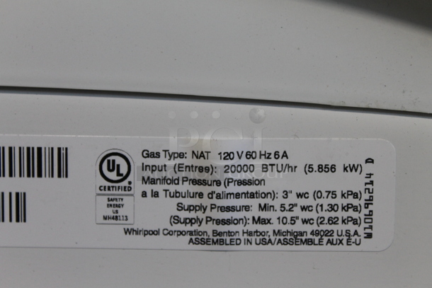 BRAND NEW SCRATCH AND DENT! Whirlpool WGD5605MW0 Metal Natural Gas Powered Front Load Dryer. 20,000 BTU. - Image 9 of 11