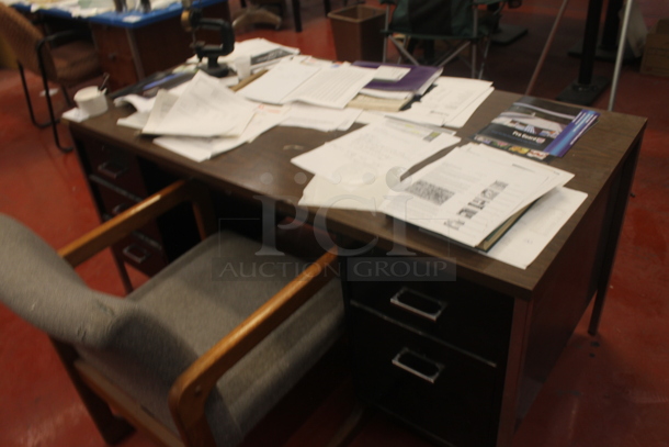 ALL ONE MONEY! Lot of Various Items Including Black Metal 5 Drawer Desk w/ Contents and Chair. BUYER MUST REMOVE. - Image 3 of 6