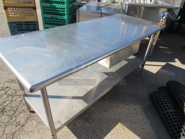 One Stainless Steel Table With Stainless Steel Under Shelf And A 10lb Can Opener. 74X29X34