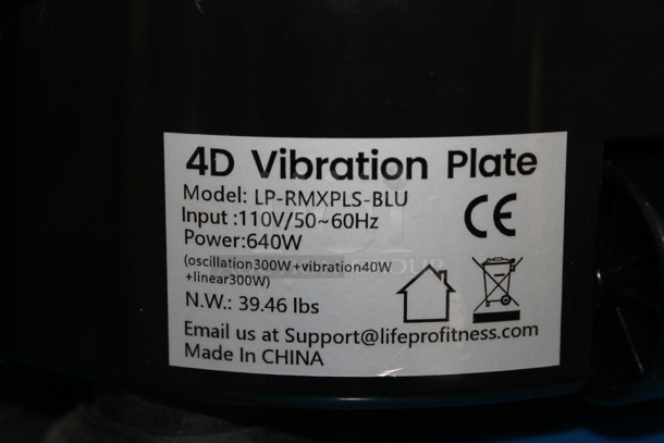 6 Lifepro LP-RMXPLS-BLU Metal 4D Vibration Plates. 110 Volts, 1 Phase. 6 Times Your Bid! - Image 7 of 7