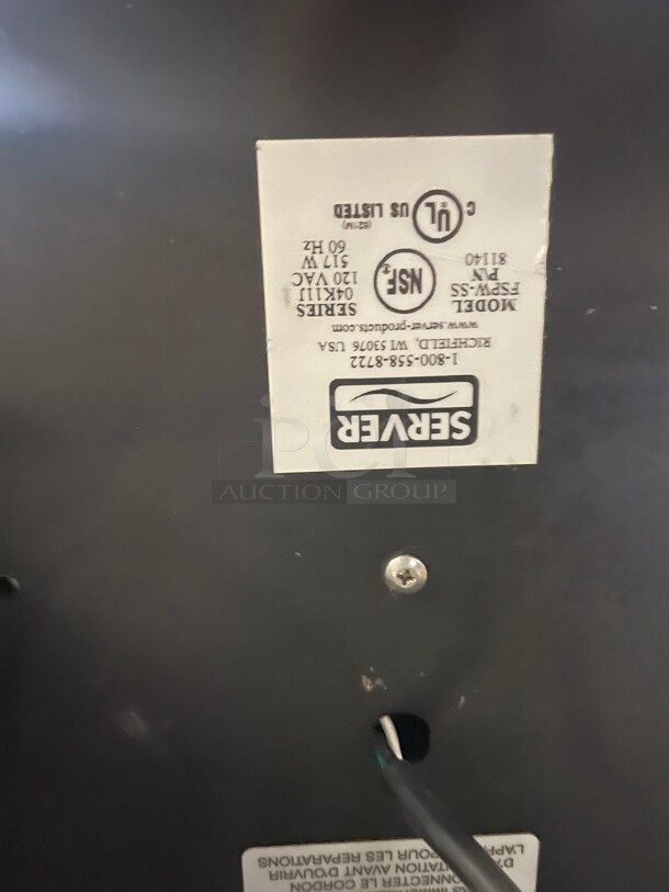 Server FSPW-SS  Supreme 48 oz. Pouched Product Warmer / Merchandiser with Pump - 120V, 517W Tested and Working! - Image 5 of 9