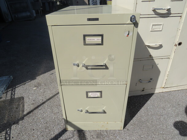 One Anderson Hickey 2 Drawer Metal File Cabinet. 15X25X28