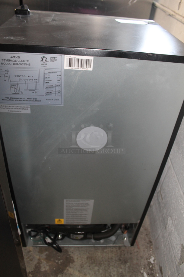 BRAND NEW SCRATCH AND DENT! Avanti BCA306SS-IS Stainless Steel Commercial 108 Can Capacity Cooler Merchandiser. 115 Volts, 1 Phase. Tested and Working! - Image 8 of 9