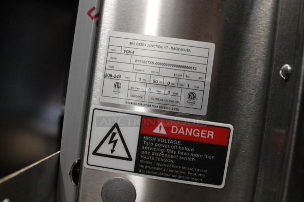 BRAND NEW! BKI VGH-8 Stainless Steel Commercial Ventless Extraction Hood System for VGG 8/16 w/ 2 Stage Filtration. Stock Picture Used as Gallery Picture. 208-240 Volts, 1 Phase.  Goes GREAT w/ Lot #3! - Image 5 of 5