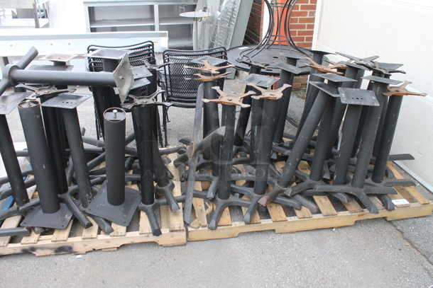 ALL ONE MONEY! TWO PALLET LOT of Various Black Metal Table Bases. - Image 1 of 4