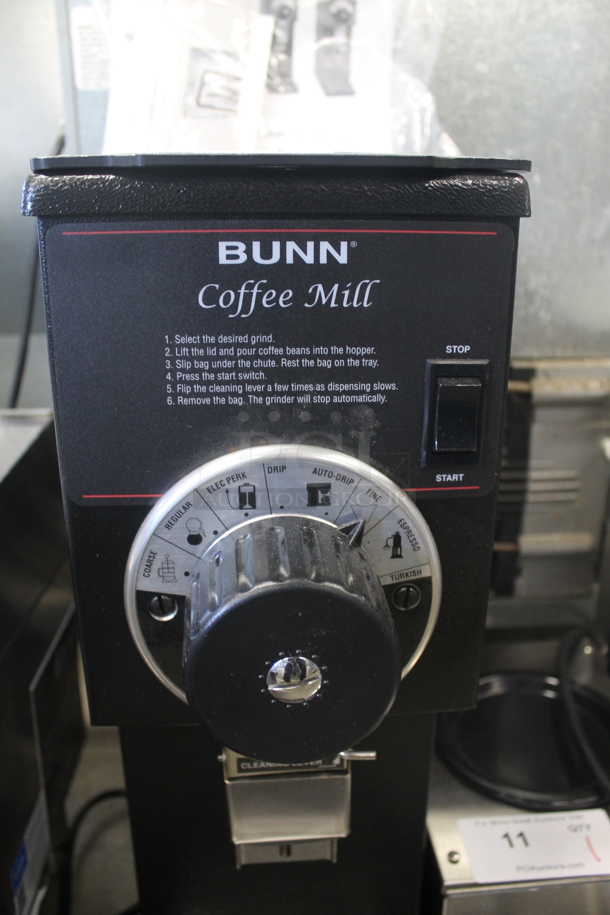 BRAND NEW SCRATCH AND DENT! 2022 BUNN G1 HD Commercial Electric Countertop Black Bulk Coffee Grinder. 120V, 1 Phase. Tested and Working! - Image 3 of 7