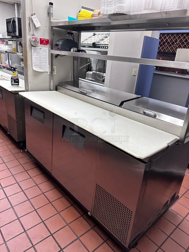 Working! True TPP-67 67 inch Commercial Pizza Prep Table w/ Refrigerated Base, w/ Double Shelf 115v NSF Tested and Working! - Image 2 of 10