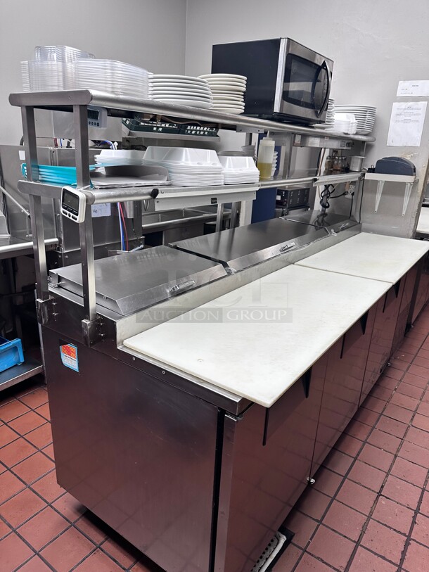 Working! True TPP-93 93 inch Commercial Pizza Prep Table w/ Refrigerated Base, w/ Double Shelves 115v NSF Tested and Working! - Image 10 of 10