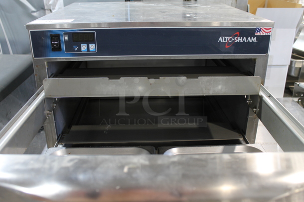2017 Alto Shaam 500-2D Stainless Steel Commercial Countertop 2 Drawer Warming Drawer. 120 Volts, 1 Phase. Tested and Working! - Image 4 of 5