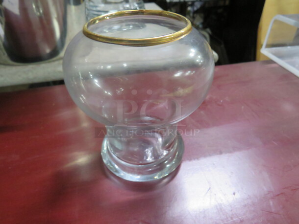Gold Rimmed Bar Glass. 11XBID