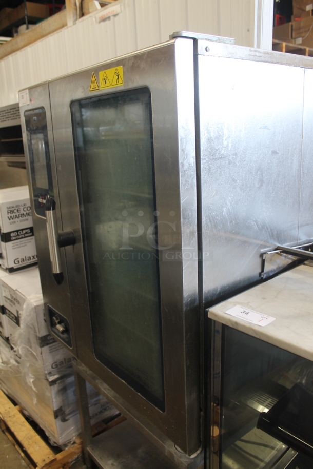 2018 Alto-Shaam CTP10-10E Commercial Stainless Steel Electric Combitherm Oven With Polycoated Racks On Steel Stand With Undershelf. 208-240 V, 3 Phase.  - Image 2 of 11