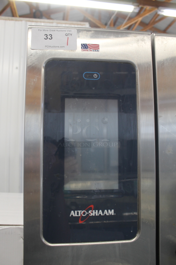 2018 Alto-Shaam CTP10-10E Commercial Stainless Steel Electric Combitherm Oven With Polycoated Racks On Steel Stand With Undershelf. 208-240 V, 3 Phase.  - Image 4 of 11