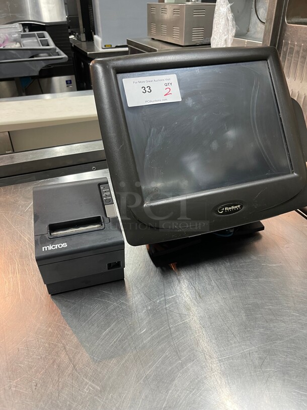 Radiant Micros Commercial POS System With Printer 115 Volt Tested and Working!